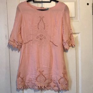 Pink Dress with Lace Detail